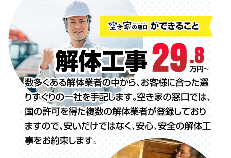解体工事29.8万円~